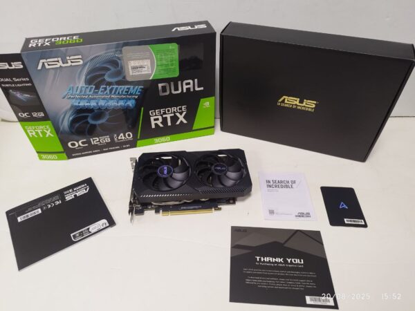 کارت گرافیک ایسوس استوک دارای گارانتی حامیasus dual 3060 12G ddr6